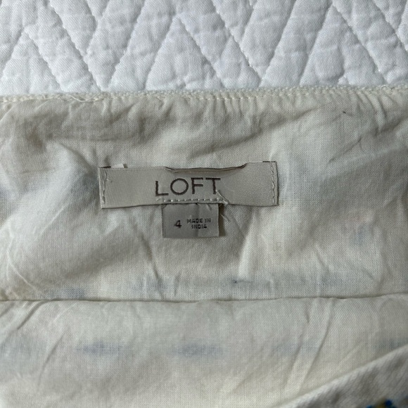 Loft women’s size 4 cream multicolor skirt  dash woven a Line Street - Picture 7 of 7